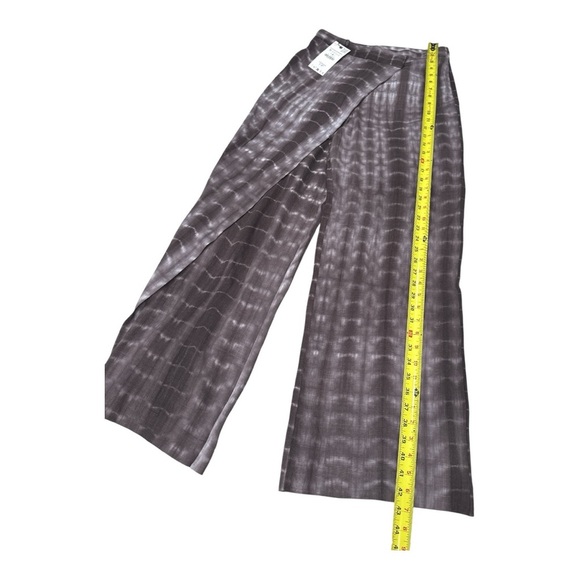 Zara Brown Patterned Wide-Leg Pants NWT size M - Picture 9 of 14